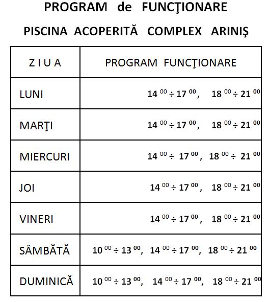 Large quantity autobiography Morse code Program actualizat PISCINA ACOPERITA ARINIS